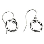 Sterling Silver Earrings with French Wire Hooks and Ring Drop Component