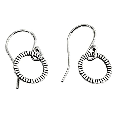 Sterling Silver Earrings with French Wire Hooks and Ring Drop Component