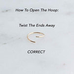 Gold Filled Sterling Silver 24 Gauge Small Hoop Earrings for Cartilage Piercing Helix Tragus Nose Open Hoop