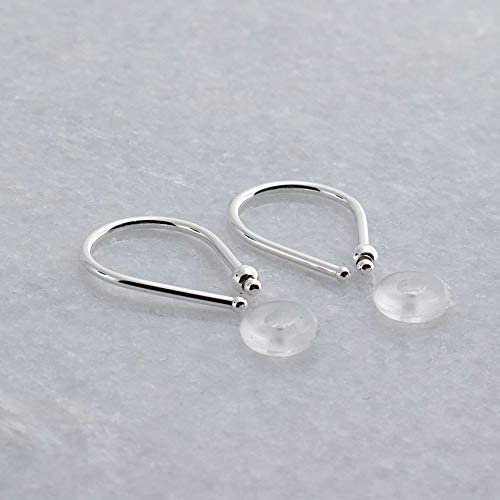 20 GA Sterling Silver Teardrop with Silver Bead Hoop Earrings