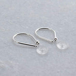 Sterling Silver 20 GA Piercing Teardrop Hoop Horseshoe Arc Hook Earrings with 1 Silver Bead