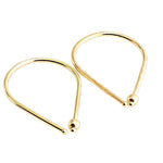 Sol and Venus Gold Filled 20 GA Piercing Teardrop Hoop Horseshoe Arc Hook Earrings with 1 Gold Bead