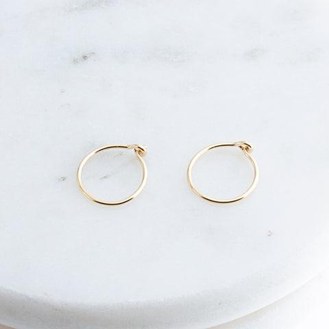 Gold Filled Small Open 10 mm Hoop Earrings 20 gauge