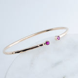 Sol and Venus Gold Open Cuff Bracelet with Red Ruby