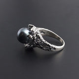 Sterling Silver with Black Saltwater Tahitian Pearl Ring