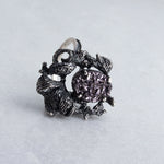 Sterling Silver Ring with Purple Druzy