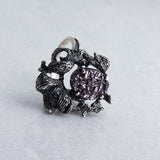 Sterling Silver Ring with Purple Druzy