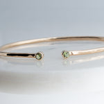 Sol and Venus Gold Open Cuff Bracelet with Green Peridot