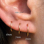 Gold Filled Sterling Silver 18 Gauge Small Hoop Earrings for Cartilage Piercing Helix Tragus Nose Open Hoop