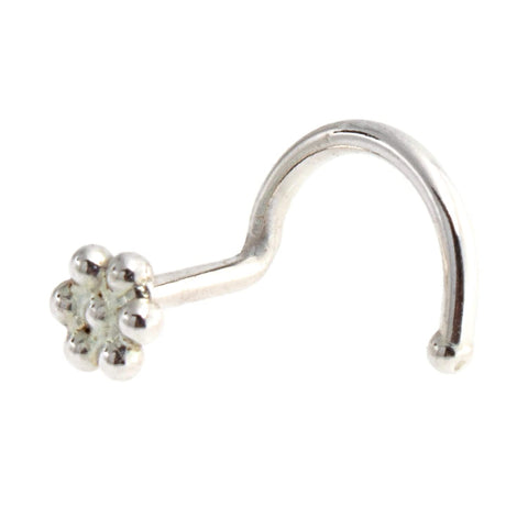 Sterling Silver Flower Nose Screw for the Left Side