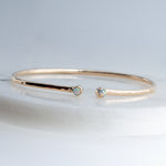 Sol and Venus Gold Open Cuff Bracelet with Opal