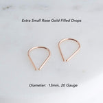 Sol and Venus Effortlessly Chic Thin Teardrop Huggie HoopsRose Gold Filled Earrings