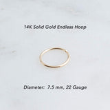 SOLID GOLD Open Ring Nose 7.5 mm Hoop