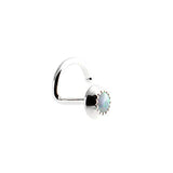 Sterling Silver Nose Screw Stud with White Opal for the Left -Right Side