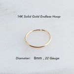 SOLID GOLD Open Ring Nose 8 mm Hoop