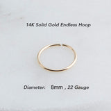 SOLID GOLD Open Ring Nose 8 mm Hoop