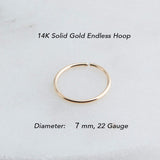 SOLID GOLD Open Ring Nose 7 mm Hoop