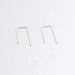 Sterling Silver Staple U Arc Minimalist Earrings