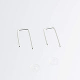 Sterling Silver Staple U Arc Minimalist Earrings