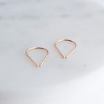 Sol and Venus Effortlessly Chic Thin Teardrop Huggie HoopsRose Gold Filled Earrings