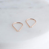 Sol and Venus Effortlessly Chic Thin Teardrop Huggie HoopsRose Gold Filled Earrings