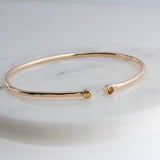 Sol and Venus Gold Open Cuff Bracelet with Citrine