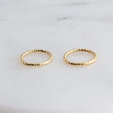 Gold Filled Diamond Cut Small 8 mm Hoop Earrings 18 gauge