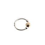 Sterling Silver Nose Ring Hoop with Gold and Silver Beads