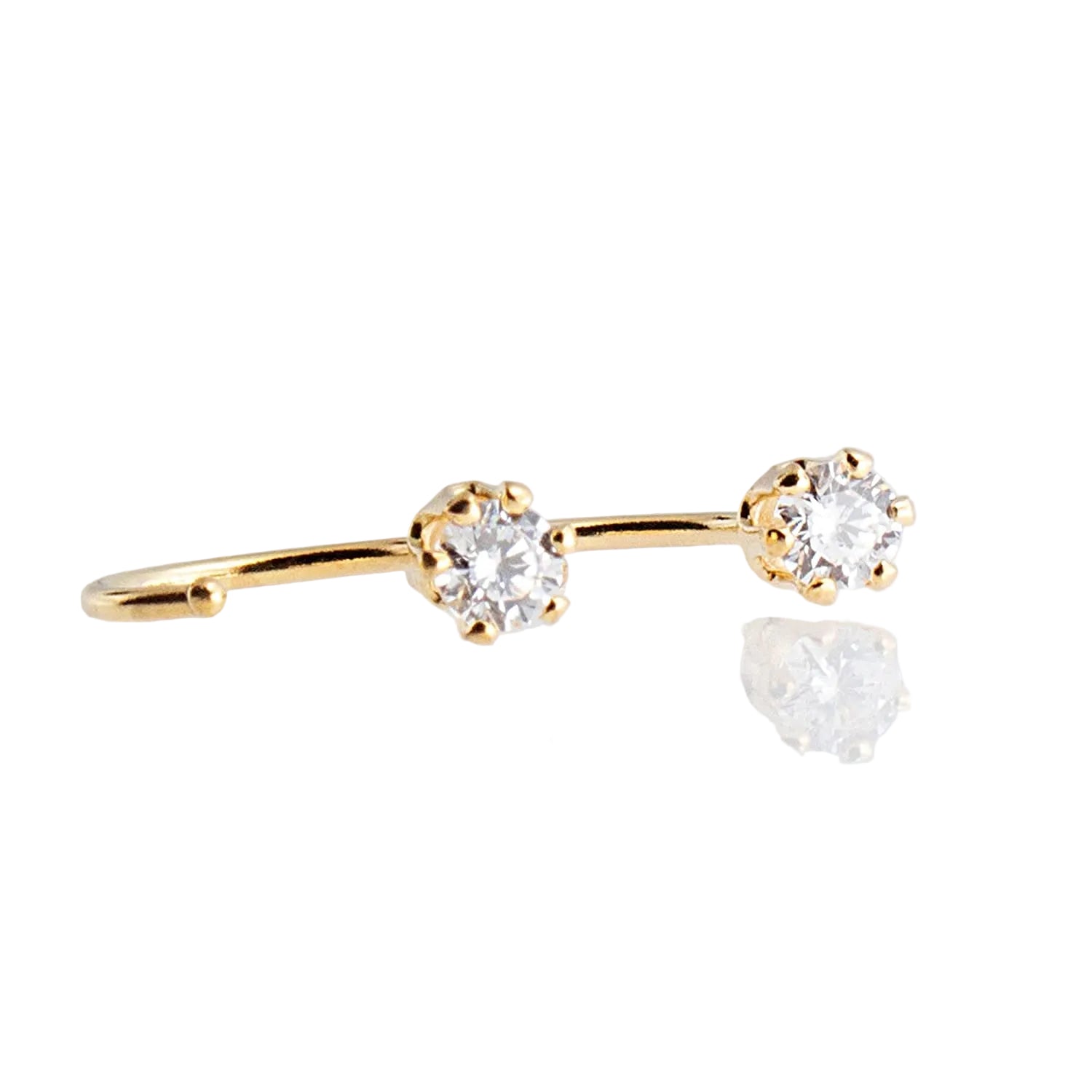 20 GA Gold-Filled Cubic Zirconia Small Hoop Earrings