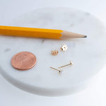 Gold Filled Stud Earrings with Moonstone 3 mm