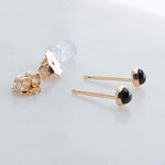 Gold Filled Stud Earrings with Black Onyx 3 mm