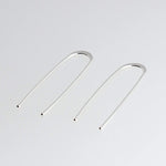 Sterling Silver Long U Arc Earrings