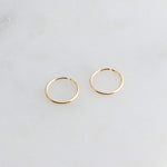 Gold Filled Tiny Extra Thin 5 mm Hoop Earrings 24 gauge