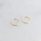 Gold Filled Tiny Extra Thin 5 mm Hoop Earrings 24 gauge