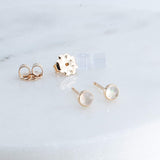 Gold Filled Stud Earrings with Moonstone 3 mm