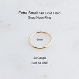 Gold Filled 6 mm Nose Ring Hoop gauge 20