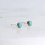 Gold Filled Stud Earrings with Turquoise 3 mm