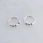 Sterling Silver Tiny Hoop Earrings with Silver Beads