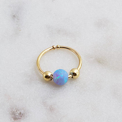 18ct Gold Australian opal Nose Stud Ring Bone Pin 2mm – no 2 will ever be  alike | Holeynoses