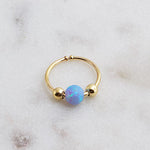 Sol and Venus Dark Blue Opal Nose Stud - Minimalist and Chic Nose Jewelry 8mm