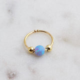 Sol and Venus Dark Blue Opal Nose Stud - Minimalist and Chic Nose Jewelry 8mm
