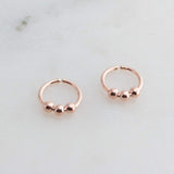 Rose Gold Filled Tiny Hoop Earrings with Beads