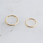 Gold Filled Mismatched Set of 6 mm and 7 mm Hoops gauge 22