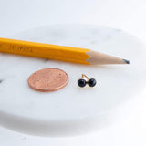 Gold Filled Stud Earrings with Black Onyx 3-4-5 mm