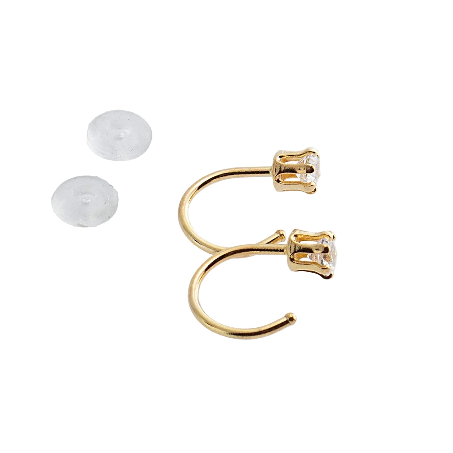 20 GA Gold-Filled Cubic Zirconia Small Hoop Earrings