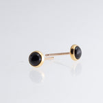 Gold Filled Stud Earrings with Black Onyx 3-4-5 mm