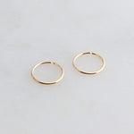 Gold Filled Tiny Extra Thin 5 mm Hoop Earrings 24 gauge