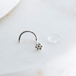 Sterling Silver Flower Nose Screw for the Left Side