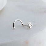 Sterling Silver Flower Nose Screw for the Left Side