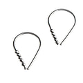 22 GA Sterling Silver Teardrop with 5 Silver Beads Hoop Earrings (18mm)